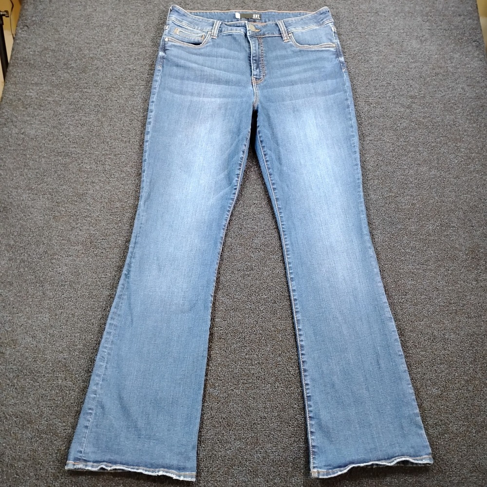 KUT from the Kloth Natalie Bootcut Jeans Womens 14 Blue High Rise Fab Ab Denim